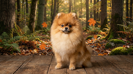 Pomerania en bosque